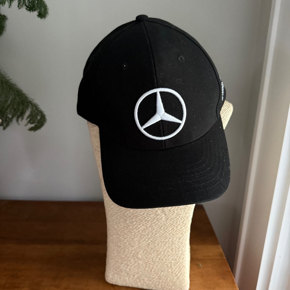 Mercedes Benz Smithtown NY Black Cotton Baseball Cap Hat Adjustable Logo Hat EUC